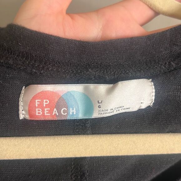 FREE PEOPLE BEACH MARLOW BLACK MIDI SZ LARGE DRESS - Picture 5 of 6